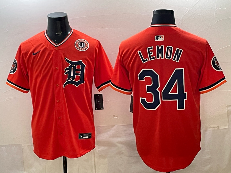 Men Detroit Tigers #34 Lemon orange Game Nike MLB Jersey 2026032002->detroit tigers->MLB Jersey